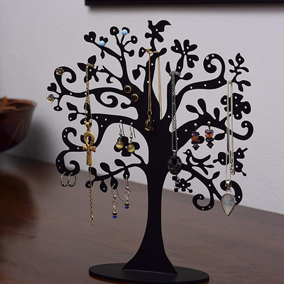Hiển thị trang sức acrylic trong suốt tùy chỉnh màu đen hiển thị cây acrylic cho jewely