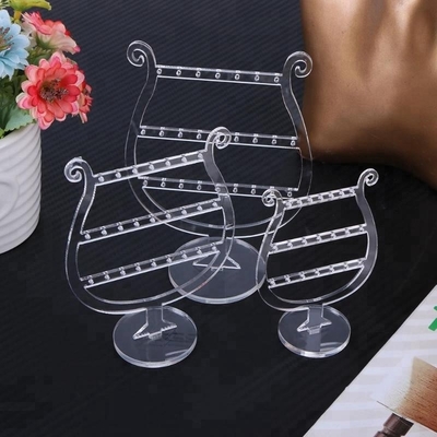 Rõ ràng trang điểm sang trọng Acrylic xoay Earring Display Stands