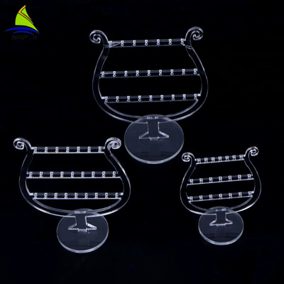 Rõ ràng trang điểm sang trọng Acrylic xoay Earring Display Stands