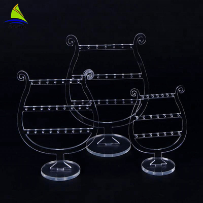 Rõ ràng trang điểm sang trọng Acrylic xoay Earring Display Stands