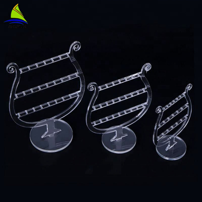 Rõ ràng trang điểm sang trọng Acrylic xoay Earring Display Stands