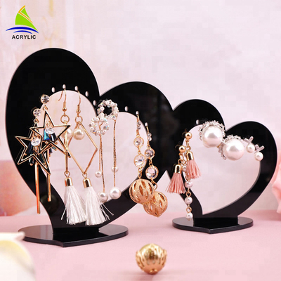 Bán lẻ Acrylic trang sức Hiển thị Elegant đôi tim Earring Display Bảng