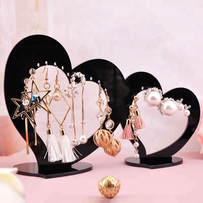 Bán lẻ Acrylic trang sức Hiển thị Elegant đôi tim Earring Display Bảng
