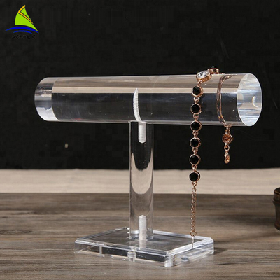 T Bar Acrylic Trang sức Organizer Crystal Clear Acrylic Trang sức Bracelet Hiển thị Stands