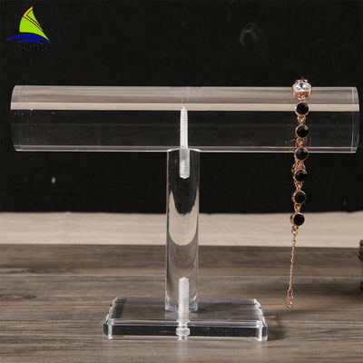 T Bar Acrylic Trang sức Organizer Crystal Clear Acrylic Trang sức Bracelet Hiển thị Stands