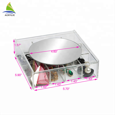 Đồ trang sức hiển thị Acrylic rõ ràng Hiển thị trang sức bộ lưu trữ với dịch vụ gương OEM