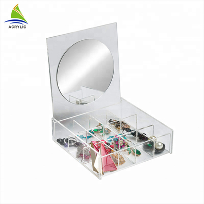 Đồ trang sức hiển thị Acrylic rõ ràng Hiển thị trang sức bộ lưu trữ với dịch vụ gương OEM
