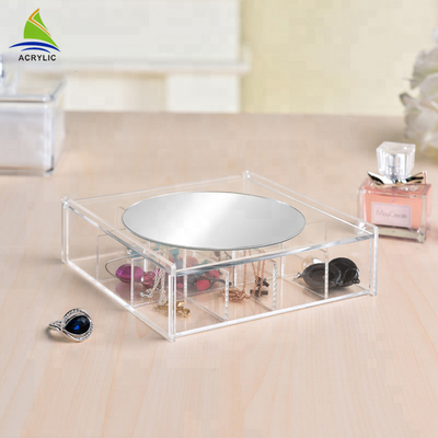 Đồ trang sức hiển thị Acrylic rõ ràng Hiển thị trang sức bộ lưu trữ với dịch vụ gương OEM