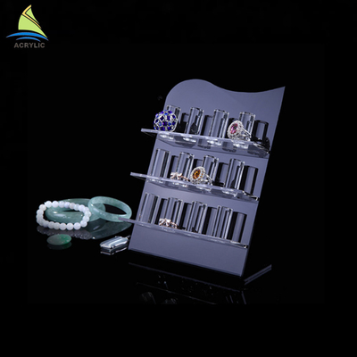 3 lớp rõ ràng đứng đồ trang sức trưng bày vòng hiển thị acrylic