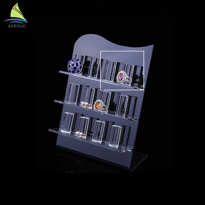 3 lớp rõ ràng đứng đồ trang sức trưng bày vòng hiển thị acrylic