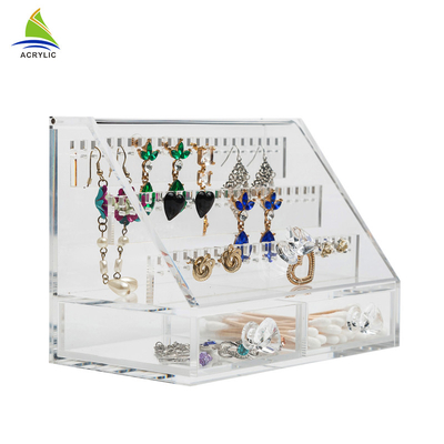 Hộp hiển thị trang sức acrylic rõ ràng thanh lịch đính kèm với ngăn kéo kích thước tùy chỉnh