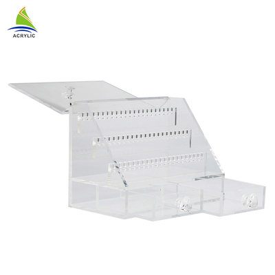 Hộp hiển thị trang sức acrylic rõ ràng thanh lịch đính kèm với ngăn kéo kích thước tùy chỉnh