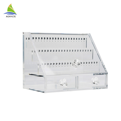 Hộp hiển thị trang sức acrylic rõ ràng thanh lịch đính kèm với ngăn kéo kích thước tùy chỉnh
