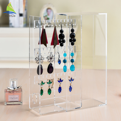 Thanh lịch Acrylic Trang sức Hiển thị Plexiglass Thiết kế Desktop Jewel Hiển thị Rack