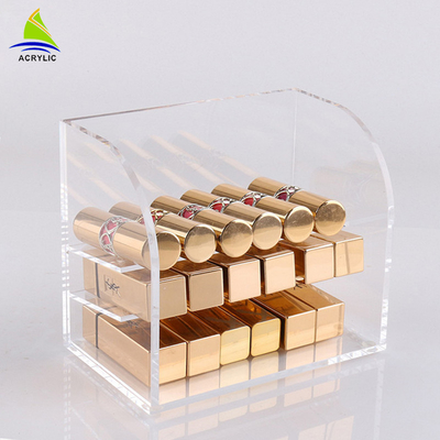 Sinh thái thân thiện Acrylic Hiển thị mỹ phẩm lưu trữ Box Đối với son môi Organizer