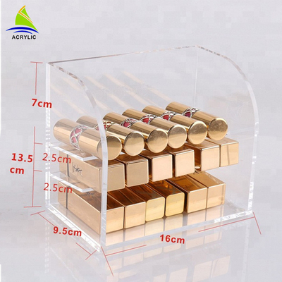 Sinh thái thân thiện Acrylic Hiển thị mỹ phẩm lưu trữ Box Đối với son môi Organizer