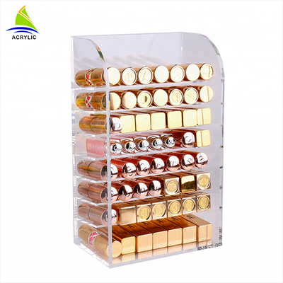 Sinh thái thân thiện Acrylic Hiển thị mỹ phẩm lưu trữ Box Đối với son môi Organizer