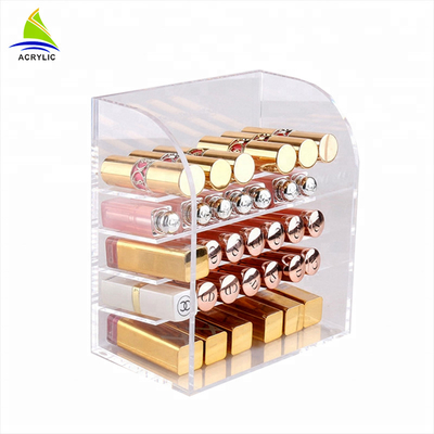 Sinh thái thân thiện Acrylic Hiển thị mỹ phẩm lưu trữ Box Đối với son môi Organizer