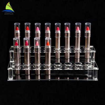 Rõ ràng minh bạch Mỹ phẩm truy cập Acrylic Lip Gloss Display Frame