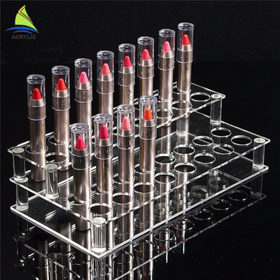 Rõ ràng minh bạch Mỹ phẩm truy cập Acrylic Lip Gloss Display Frame