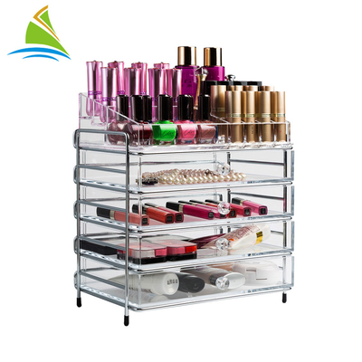 3 ngăn kéo Acrylic điều chỉnh tổ chức lưu trữ Mỹ phẩm