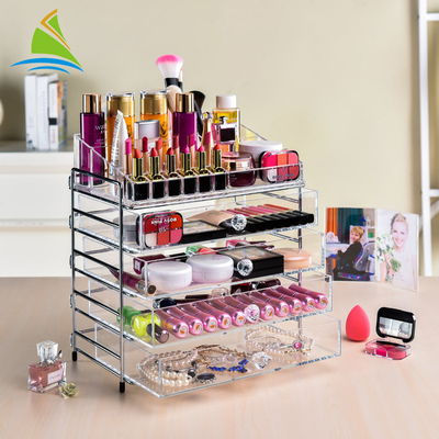 3 ngăn kéo Acrylic điều chỉnh tổ chức lưu trữ Mỹ phẩm