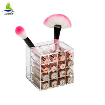 Trong suốt hai bên Brush Holder / Acrylic Lipstick Tower