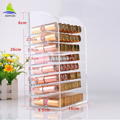 Acrylic chuyên nghiệp Mỹ phẩm hiển thị Acrylic Lipstick Nail Polish Drawer