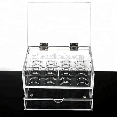 Nhà máy tùy chỉnh trong suốt 2 tier acrylic organizer trường hợp mink hộp lông mi