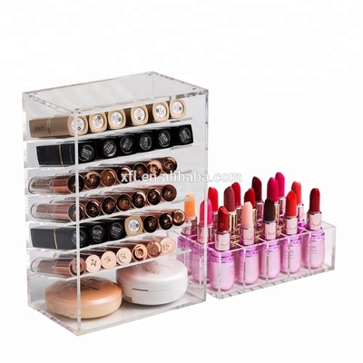 Thương mại Acrylic trang điểm Lipstick Brush Chủ Plexiglass Hiển thị Stand
