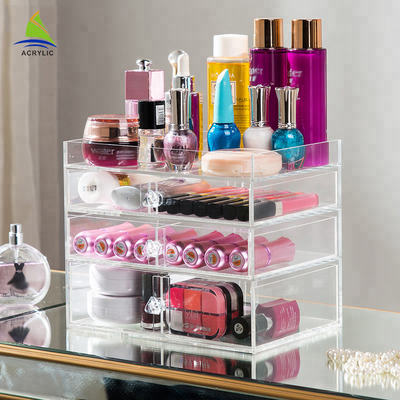 Nóng bán 3 lớp nhựa trang điểm tổ chức acrylic