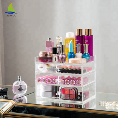 Nóng bán 3 lớp nhựa trang điểm tổ chức acrylic