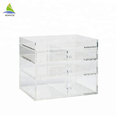 Nóng bán 3 lớp nhựa trang điểm tổ chức acrylic