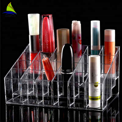 Trong suốt Acrylic Trang điểm 24 Lưới Lipstick Hiển thị lưu trữ / Organizer Box