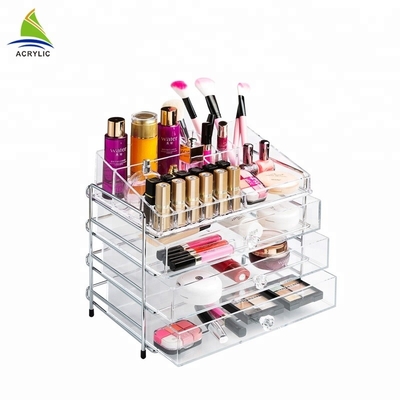 Tùy chỉnh 3 ngăn kéo rõ ràng Acrylic trang điểm tổ chức