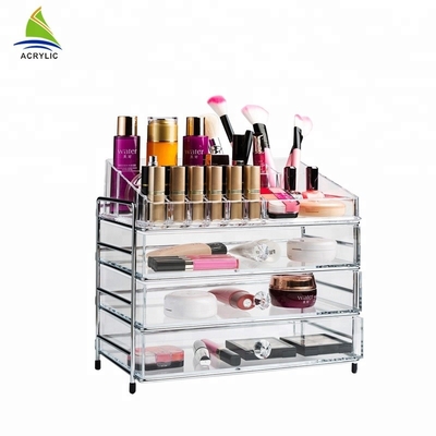 Tùy chỉnh 3 ngăn kéo rõ ràng Acrylic trang điểm tổ chức