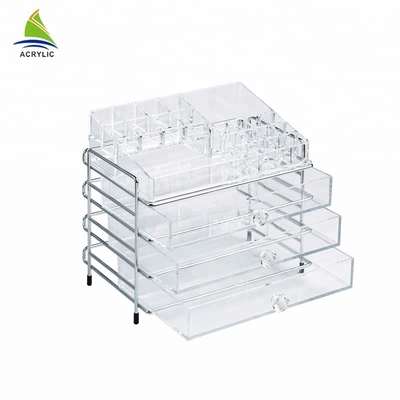 Tùy chỉnh 3 ngăn kéo rõ ràng Acrylic trang điểm tổ chức