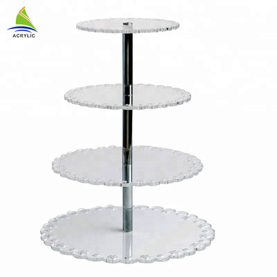 Chất lượng tốt nhất vuông món tráng miệng cupcake tháp hiện đại acrylic nhựa bánh đứng