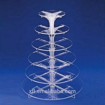Tùy chỉnh Crystal Acrylic Cake Hiển thị hiện đại Acrylic Bánh cưới Khán Đài