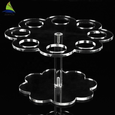 Sinh thái thân thiện Wedding Acrylic Cake Hiển thị thắp sáng Acrylic pha lê Cake Stand