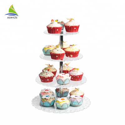 Professional Bốn Layers Vòng Hiển thị Acrylic Risers Biểu trưng tùy chỉnh