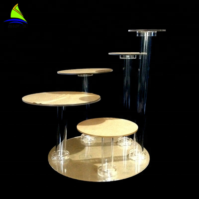 Bán lẻ Durable Acrylic Cake Hiển thị Vòng Tablet Hiển thị Cupcake Stand Tower