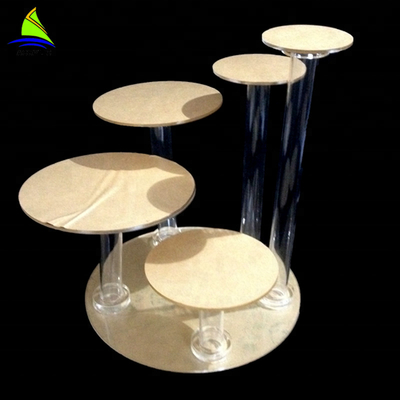 Bán lẻ Durable Acrylic Cake Hiển thị Vòng Tablet Hiển thị Cupcake Stand Tower