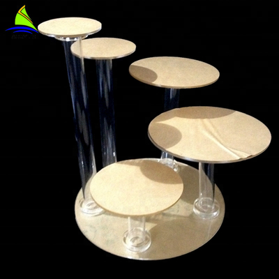 Bán lẻ Durable Acrylic Cake Hiển thị Vòng Tablet Hiển thị Cupcake Stand Tower