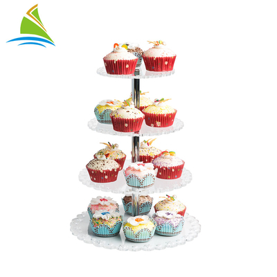 5 - Tier Wedding Acrylic Cake Hiển thị Stand Cupcake Tháp hình tròn