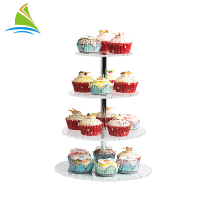 5 - Tier Wedding Acrylic Cake Hiển thị Stand Cupcake Tháp hình tròn