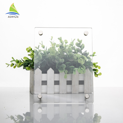 Trang trí Acrylic Double Sided Picture Frames Acrylic rõ ràng hình ảnh chủ với chân kim loại