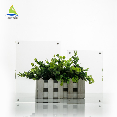 Trang trí Acrylic Double Sided Picture Frames Acrylic rõ ràng hình ảnh chủ với chân kim loại