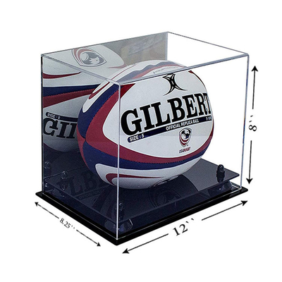 Rõ ràng Acrylic Display Case Box Thể thao Sản phẩm Cửa hàng Tabletop rõ ràng Acrylic Rugby Display Case