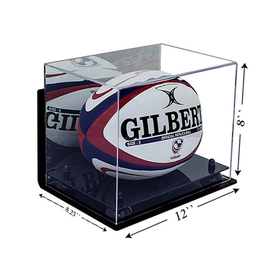 Rõ ràng Acrylic Display Case Box Thể thao Sản phẩm Cửa hàng Tabletop rõ ràng Acrylic Rugby Display Case